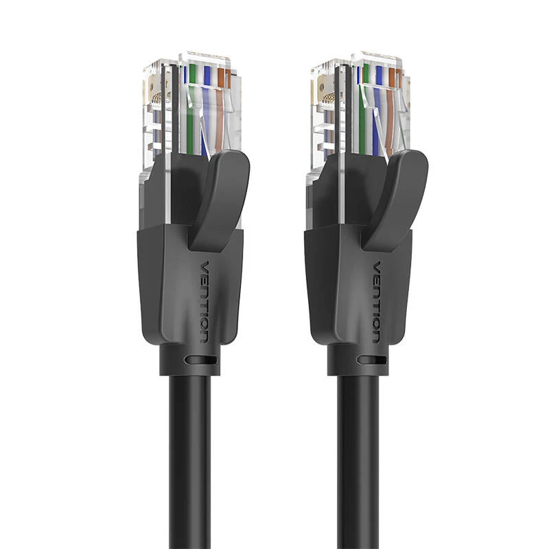 Vention IBEBL Cat6 UTP Hálózati kábel 1000Mbps RJ45 csatlakozóval, 10 méter, Fekete