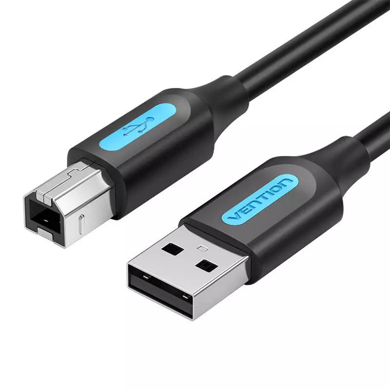 Vention COQBL USB 2.0 A - USB-B kábel ferritmaggal 2A 10m Fekete PVC