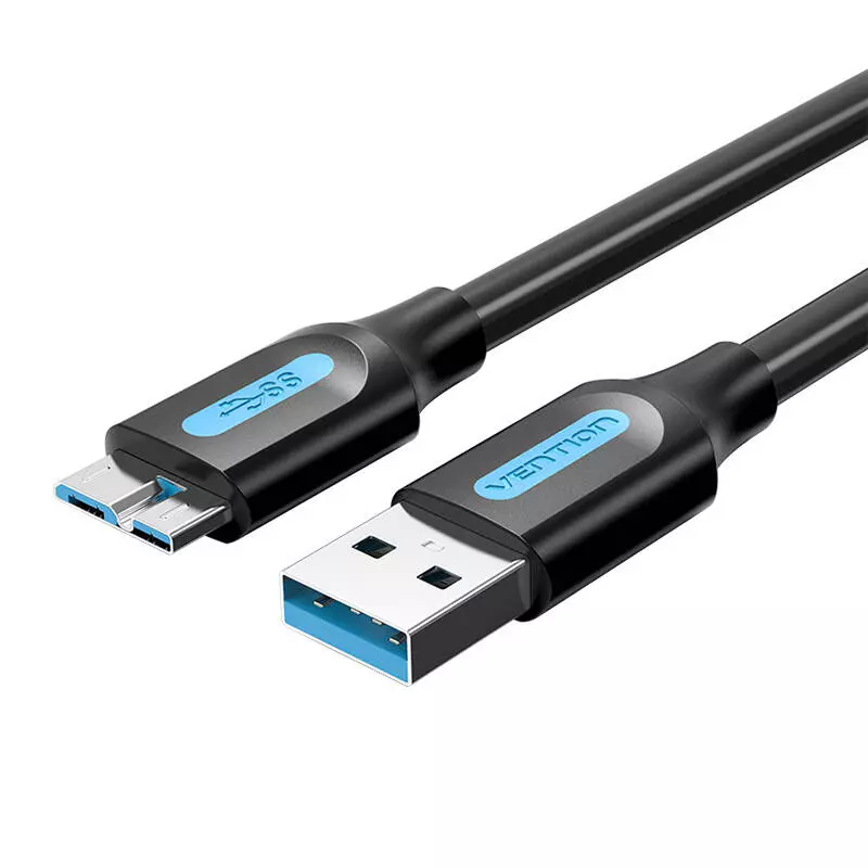 Vention COPBF USB 3.0 A - Micro-USB B kábel, 2A, 1m, fekete PVC