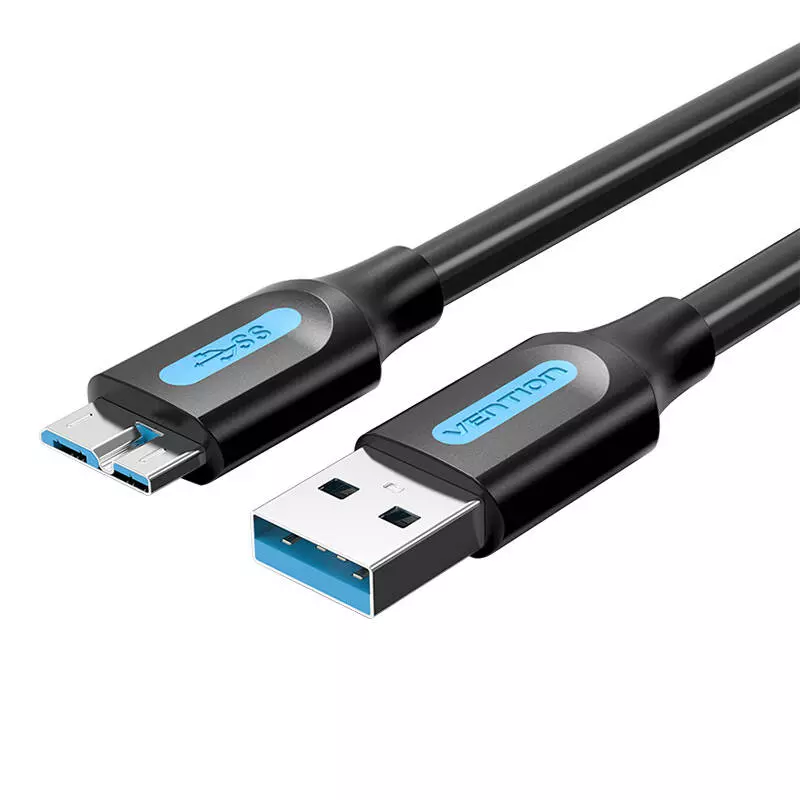 Vention COPBI USB 3.0 A - MicroUSB-B kábel, 2A, 3 méter, fekete PVC