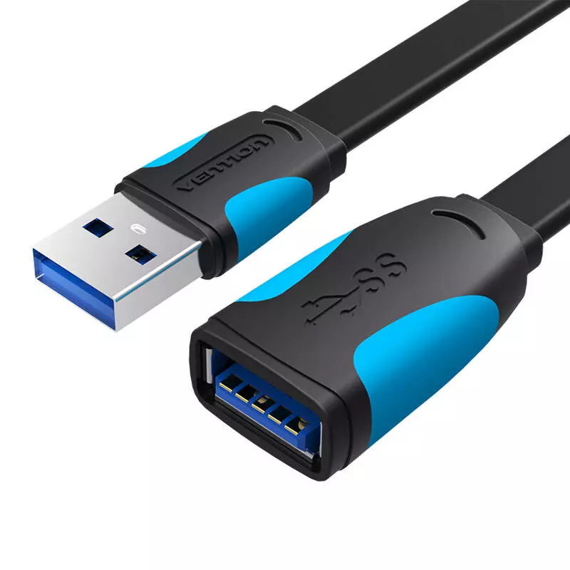 Vention VAS-A13-B200 2 méteres lapos USB 3.0 hosszabbító kábel, fekete