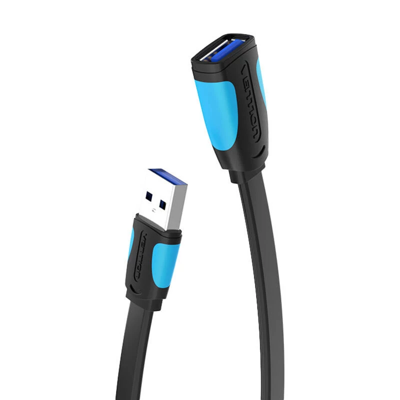 Vention VAS-A13-B300 3 méteres Lapos USB 3.0 Hosszabbító Kábel Fekete
