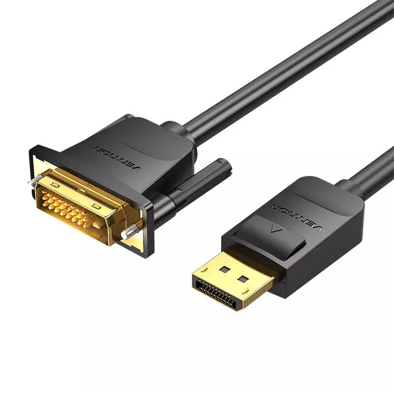 Vention HAFBG DisplayPort - DVI (24+1) 1,5 méteres kábel, 1080P 60Hz, fekete