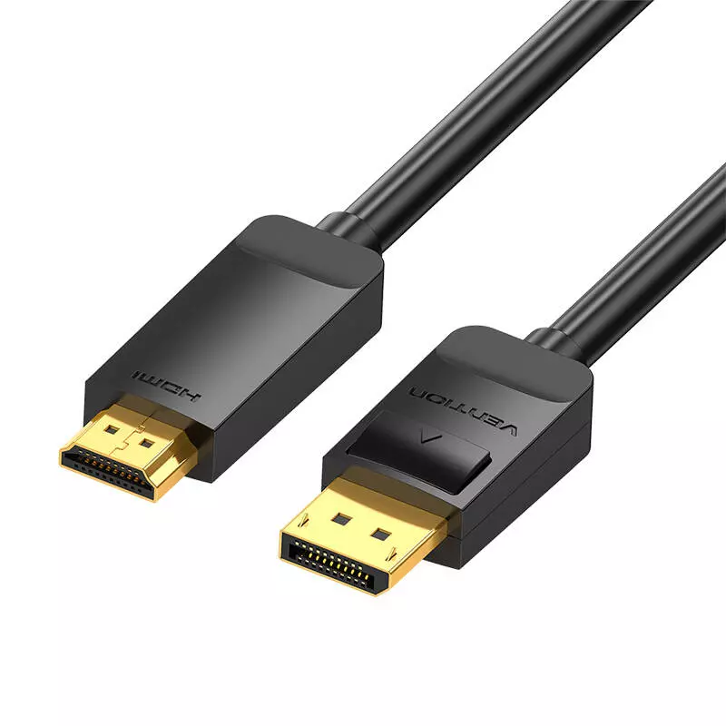 Vention HAGBH 2M DisplayPort 1.2 - HDMI 1.4 Kábel, 4K 30Hz (Fekete)