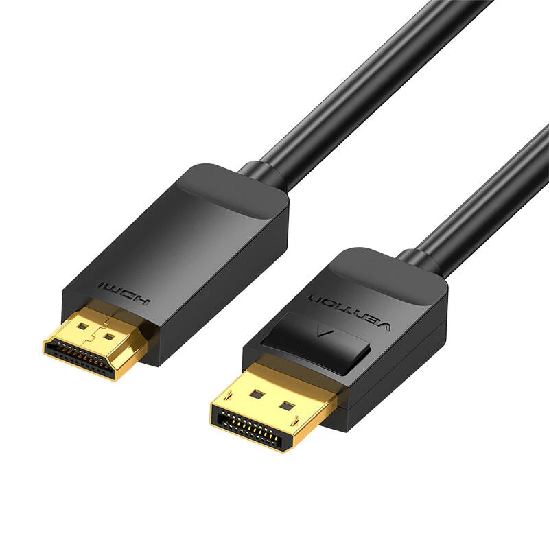 Vention HAGBI 3m DisplayPort 1.2 - HDMI 1.4 kábel, 4K 30Hz (Fekete)