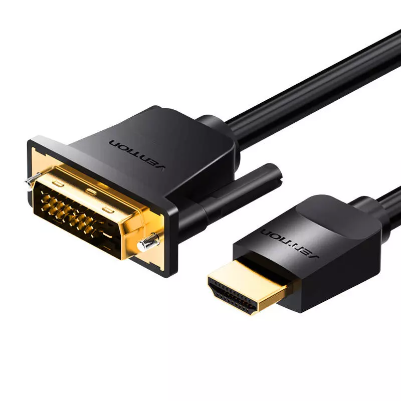 Vention ABFBG 1,5 méteres HDMI-DVI (24+1) kábel, 4K 60Hz/1080P 60Hz (Fekete)