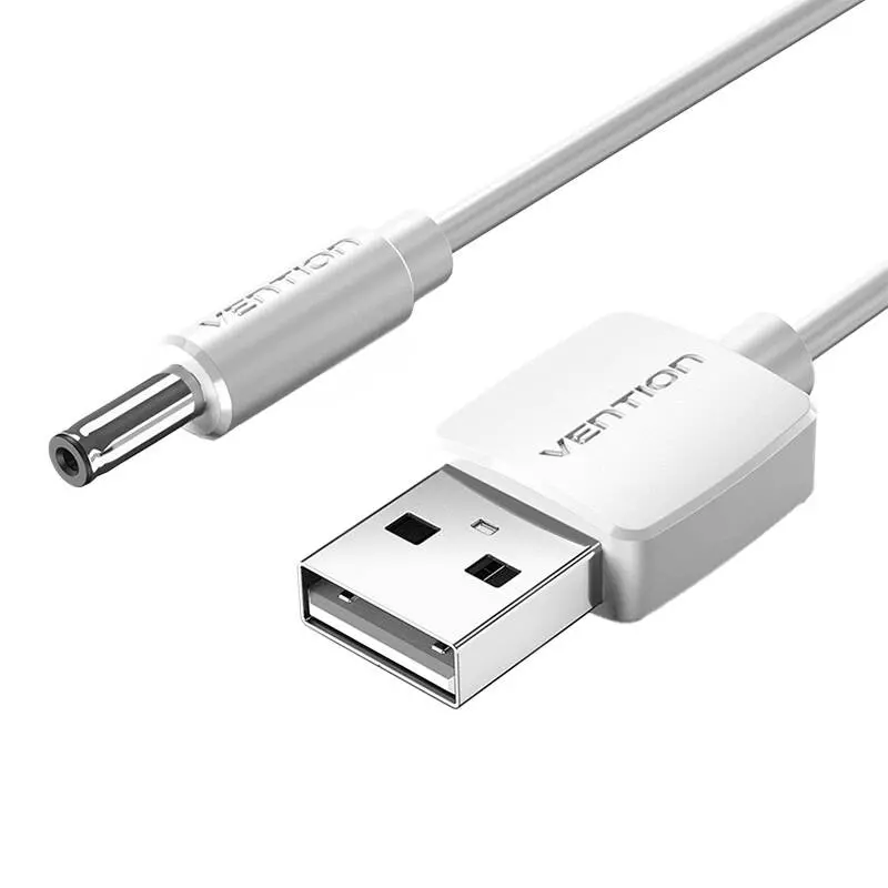 Vention CEXWD Fehér USB 2.0 - DC 3.5mm Hordó Jack 5V Hálózati Kábel (0,5m)