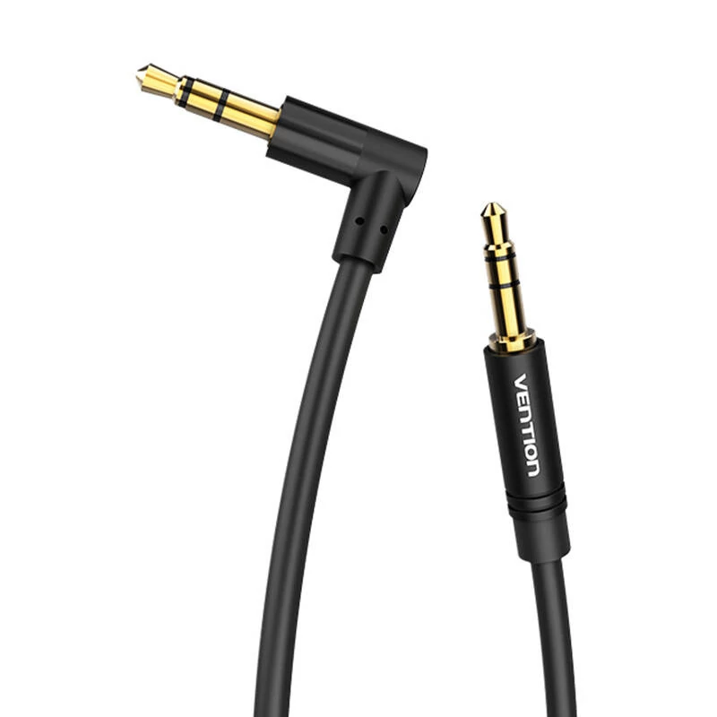 Vention BAKBF-T 1m Fekete 3,5 mm-es Jack - 90 fokos 3,5 mm-es Jack Aux Audio Kábel