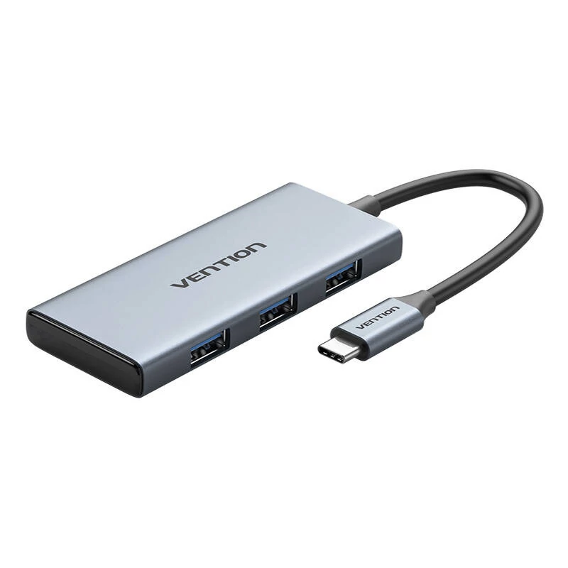 Vention TOOHB 0.15m szürke USB-C - HDMI, 3x USB 3.0, SD, TF hub