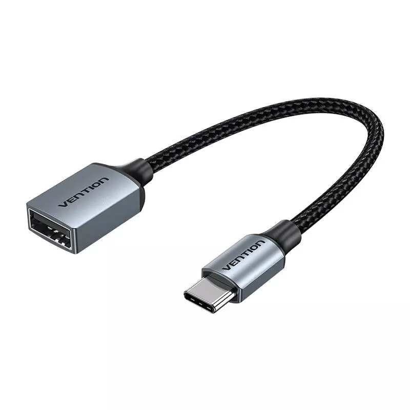 Vention CCWHB USB-C 2.0 - USB-A OTG kábel, 0,15 m, 2A, szürke
