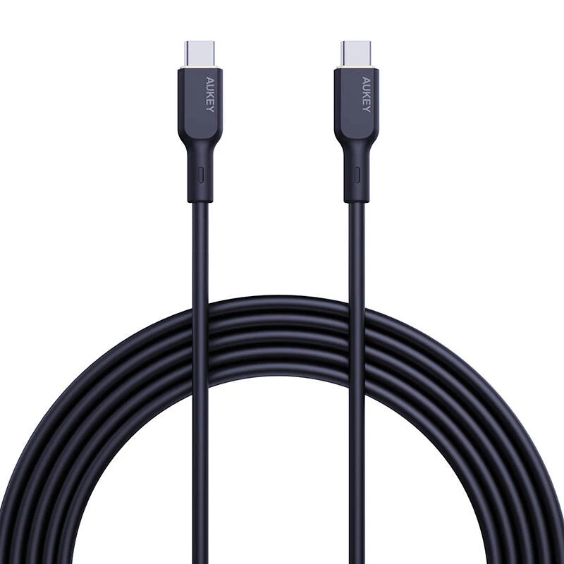 Aukey CB-SCC102 USB-C apa - USB-C apa kábel, 1,8 méter (fekete)