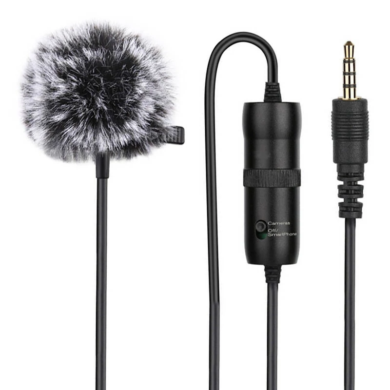 PULUZ 3,5 mm-es jack csatlakozóval ellátott, 6 méteres mikrofon, klipsszel