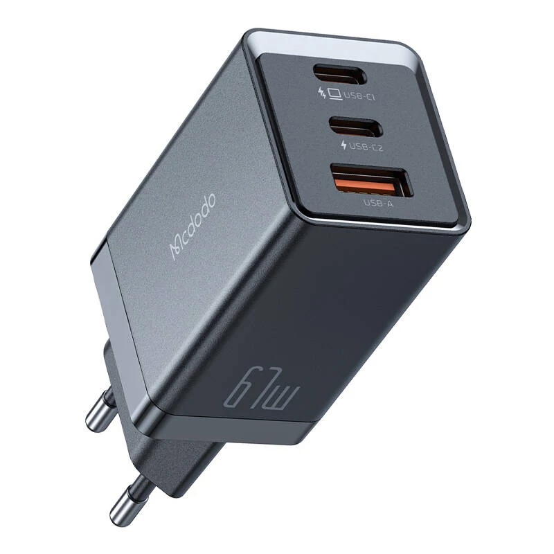 Mcdodo CH-1541 GaN Fali Töltő, 2x USB-C, 1x USB, 67W (Fekete)