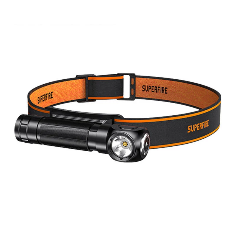 Superfire TH04 Fej- és Zseblámpa, 600 lumen, USB-C csatlakozó