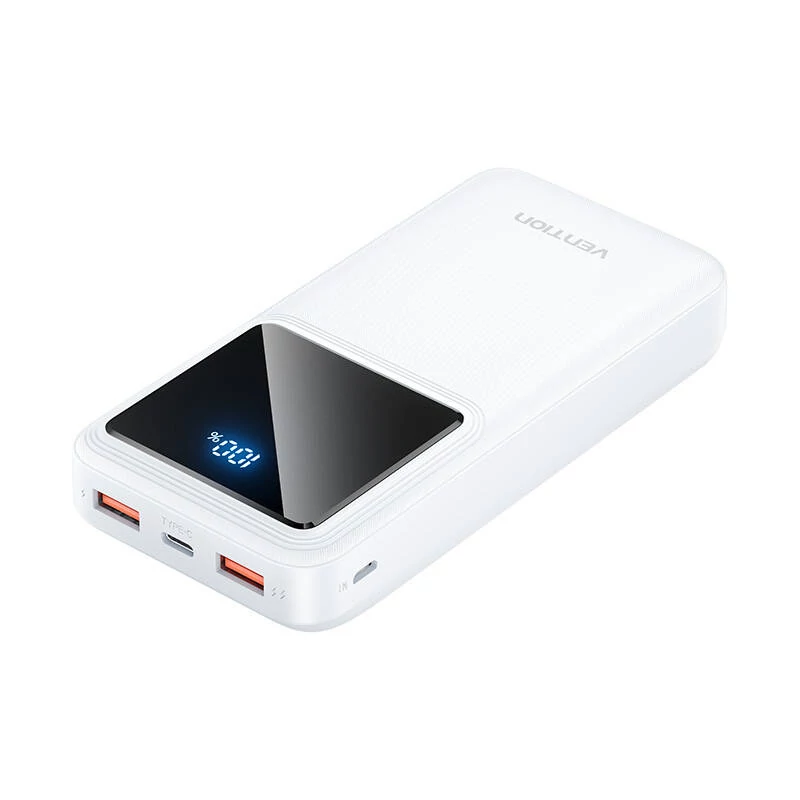 Vention FHLW0 20000mAh Micro-USB/USB-C/2xUSB-A 22.5W hordozható töltő (fehér)