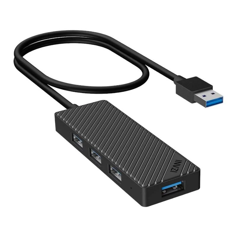 INVZI MH04 4 az 1-ben adapter hub, 4x USB 3.0 (fekete)