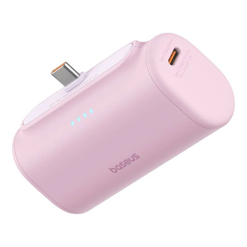 Baseus Compact USB-C 5000mAh, 20W Powerbank (rózsaszín)