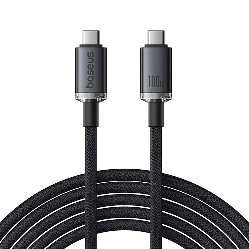 Baseus Crystal Shine USB-C - USB-C kábel, 100 W, 1,5 m, 20 Gb (fekete)