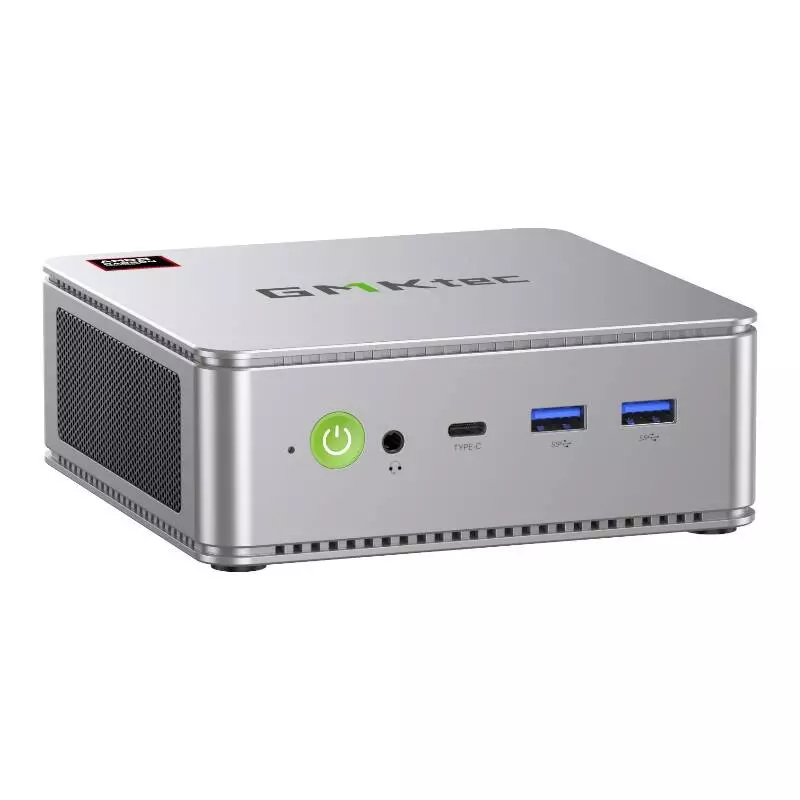 GMKtec K8 Mini PC AMD Ryzen 7 8845HS processzorral, 32 GB RAM-mal és 1 TB SSD-vel (ezüst)