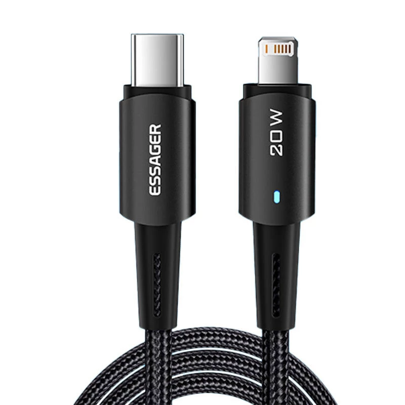 Essager EXCTL-CG01 USB-C - Lightning kábel, 20W, 1 m (fekete)