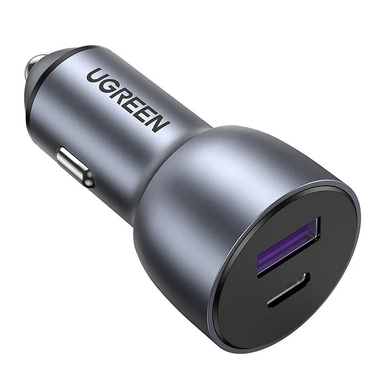 Ugreen CD213 autós töltő, USB + USB-C, 36W (szürke)