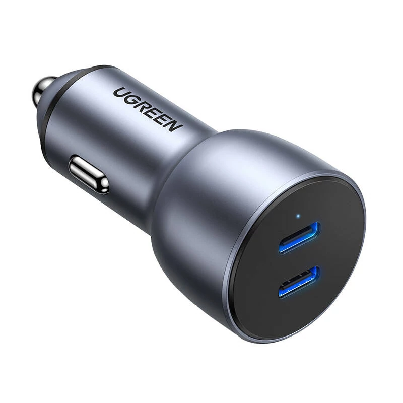 Ugreen CD213 autós töltő, 2x USB-C csatlakozó, 36W (szürke)