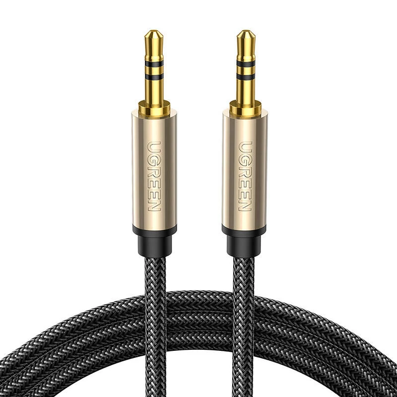 Ugreen AV125 mini jack 3,5 mm AUX kábel, aranyozott, 3 m (szürke)