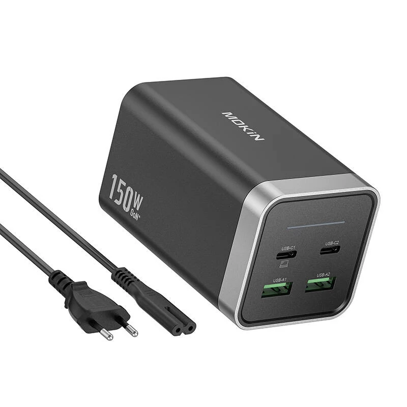 MOKiN PD150W hálózati töltő 2xUSB-C 2xUSB-A (fekete)