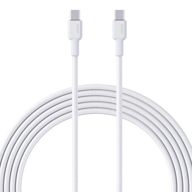 Aukey CB-NCC2 60W-os 1,8 méteres fehér USB-C - USB-C kábel