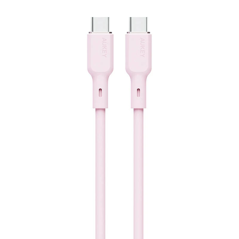 Aukey CB-SCC102 USB-C - USB-C kábel, 100 W, 1,8 m (rózsaszín)