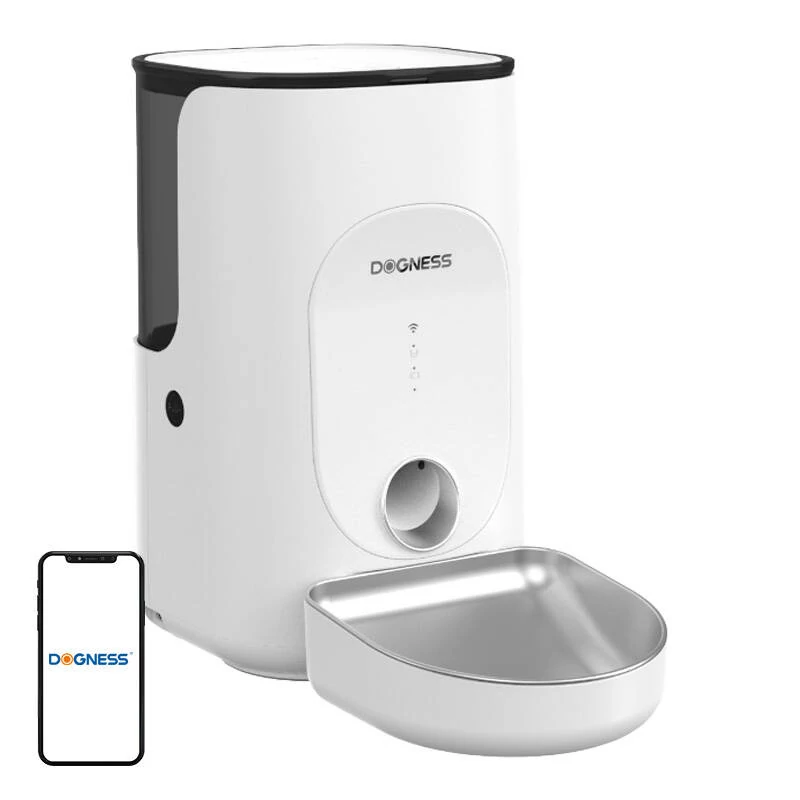 Dogness F16 Stainless 4 literes WiFi-s intelligens ételadagoló rozsdamentes acél tartállyal (fehér)