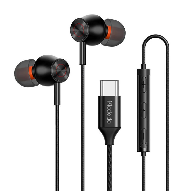Mcdodo HP-3490 fülhallgató, vezetékes, USB-C csatlakozóval (fekete)