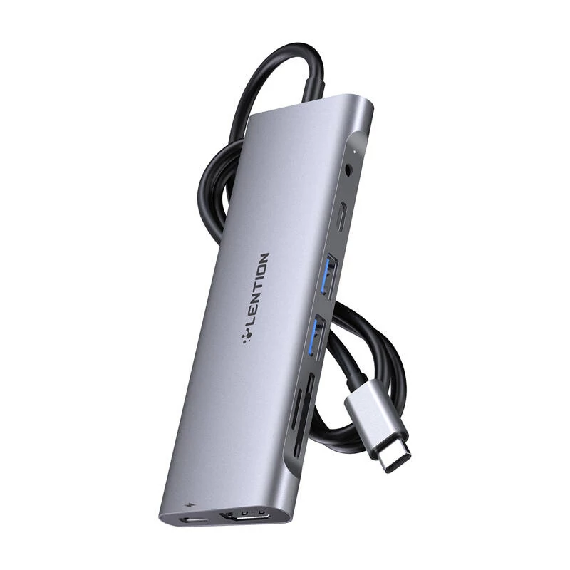 Lention CB-TP-C37HACR-1M-GRY 8 az 1-ben adapter / HUB 1m (szürke)