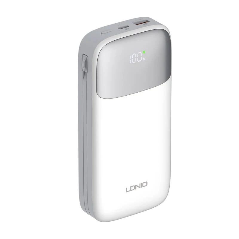 LDNIO PQ20 22.5W 20000mAh USB-C, lightning Powerbank (fehér)
