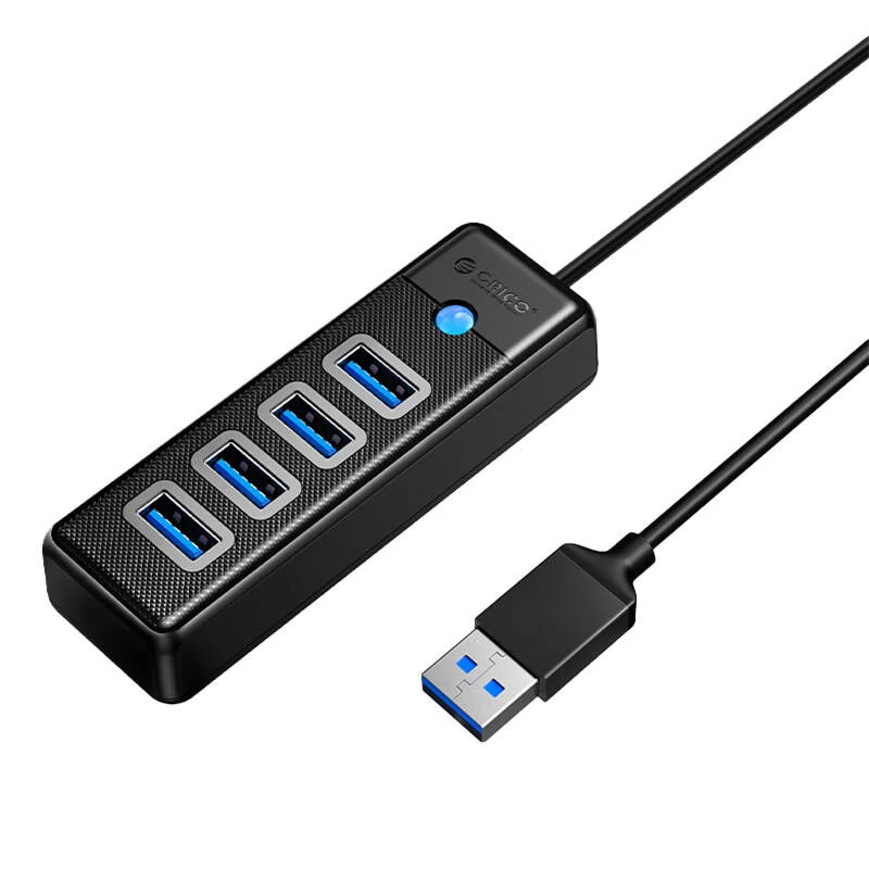 Orico USB - 4x USB 3.0 elosztó, 5 Gbps, 0.15 m (fekete)