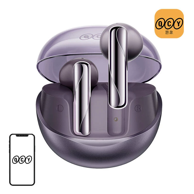 QCY AilyBuds Clear T32 TWS vezeték nélküli fülhallgató (lila)