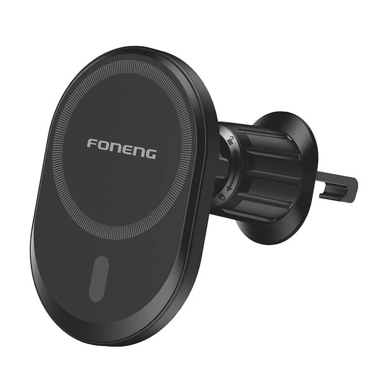 Foneng CP105 autós rácsos tartó 15W-os vezeték nélküli töltéssel (fekete)