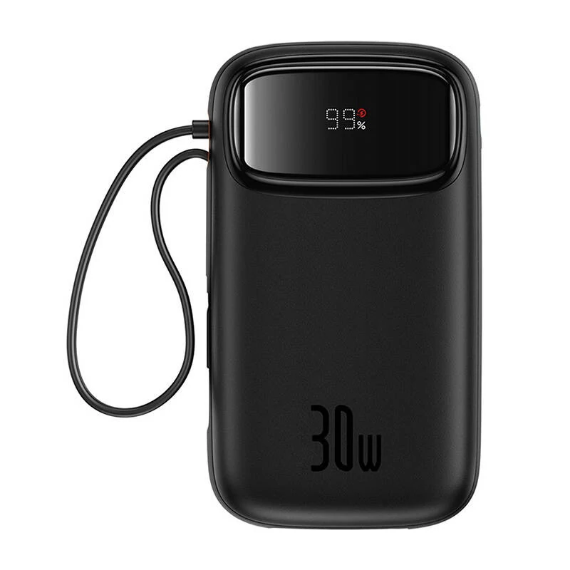 Baseus QPow 2 20000mAh Powerbank, 30W, 2x USB-C csatlakozó (fekete)