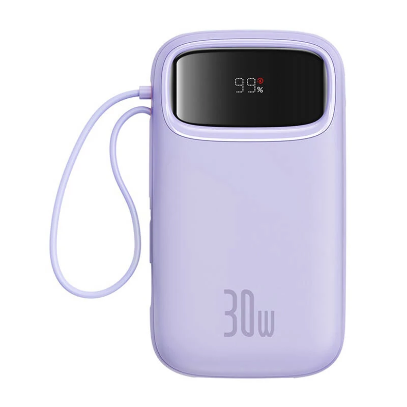 Baseus QPow 2 20000mAh Powerbank, 30W, 2x USB-C csatlakozó (lila)