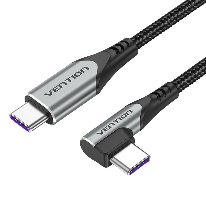 Vention TAKHF USB-C apa, USB-C apa 5A derékszög kábel (szürke)