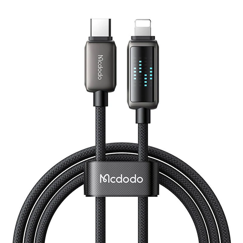 Mcdodo CA-2630 USB-C - Lightning kábel, 36W, LED kijelzővel, 1,2m