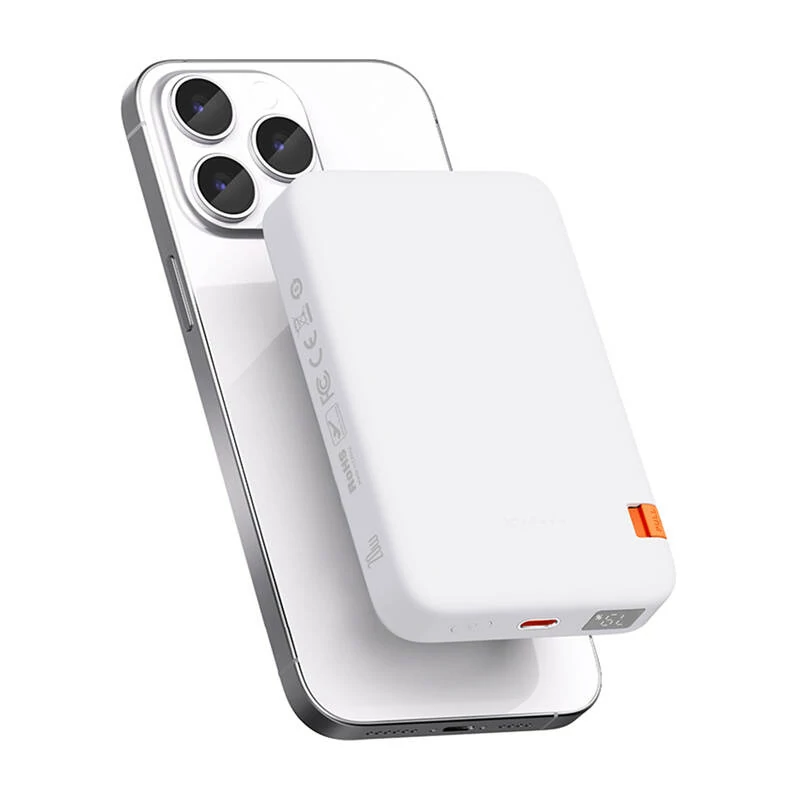 Mcdodo MC-5100 mágneses hordozható töltő állvánnyal 10000mAh, 20W (fehér)