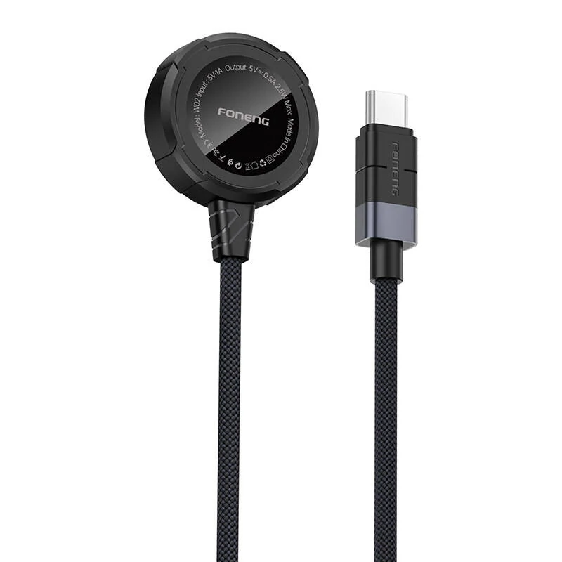 Foneng W02 vezeték nélküli töltő Apple Watch-hoz, 2.5W, 1m (fekete)