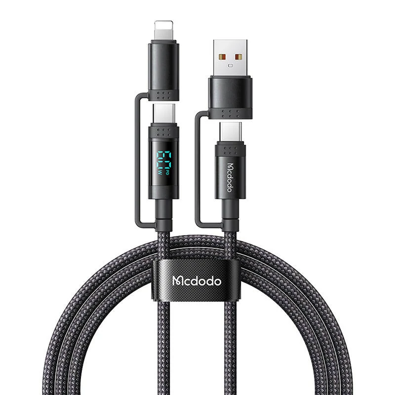 McDodo CA-1990 4-in-1 USB-C/A to USB-C/Lightning kábel 1.2m (fekete)
