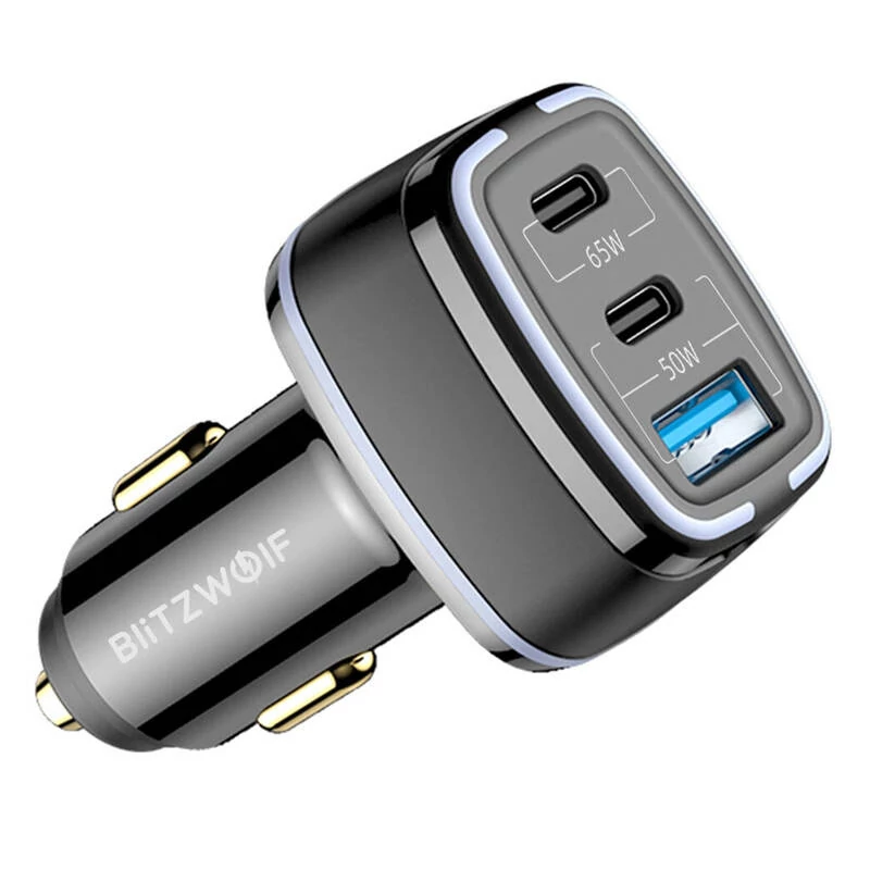 BlitzWolf BW-BC4 3 portos USB PD autós töltő, 115W