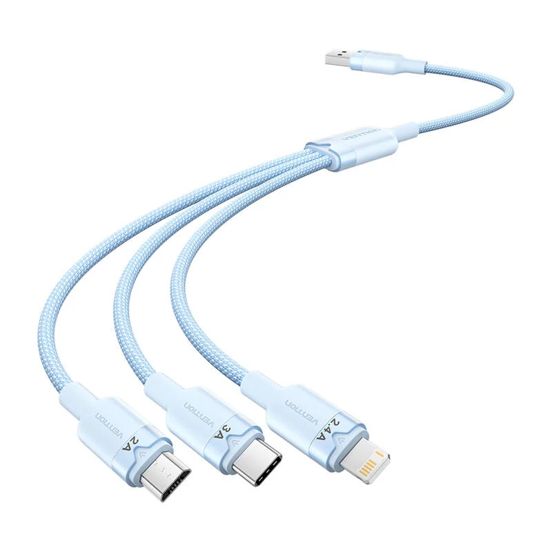 Vention CTPLG USB 2.0 A-3in1 3A kábel Vention CTPLG 1.5M (kék)